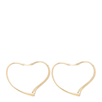 Tiffany 18K Yellow Gold Medium Elsa Peretti Open Heart Hoop Earrings 1 of 5