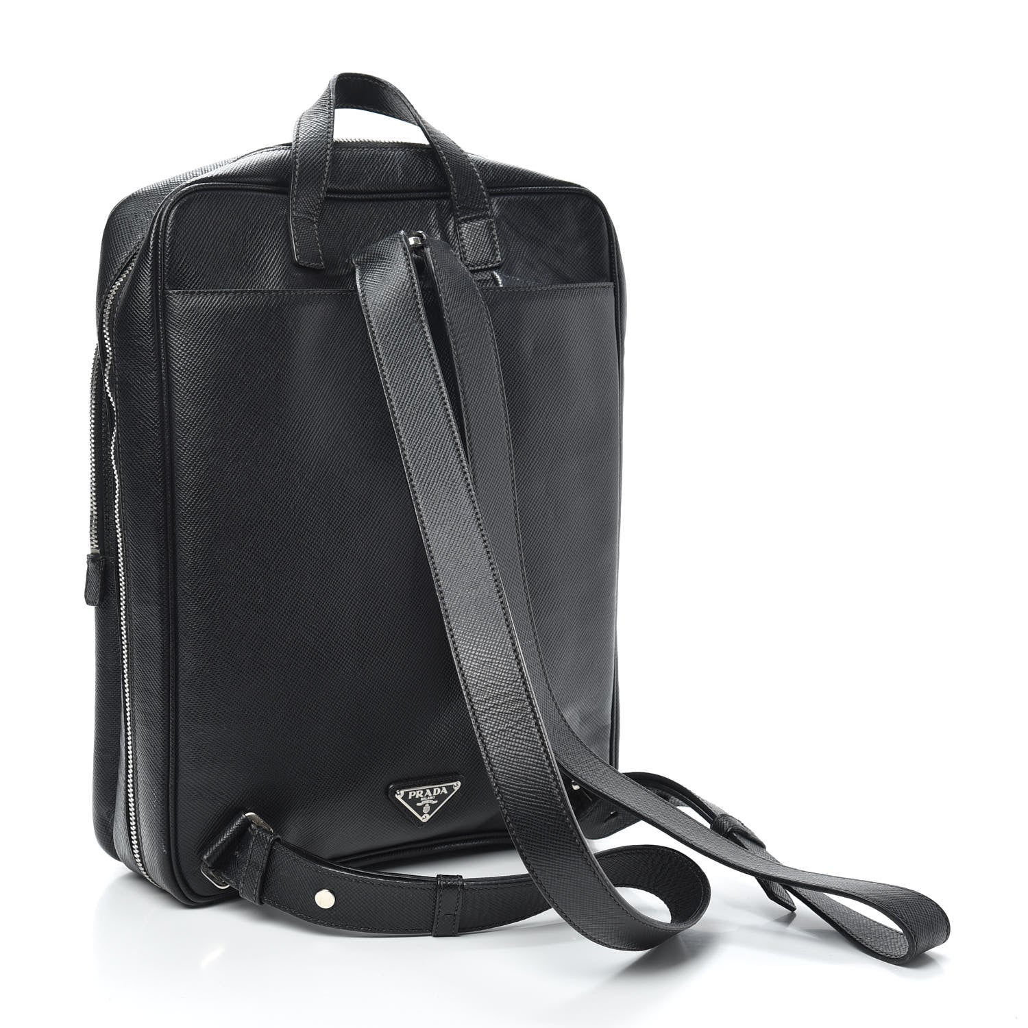 Prada Saffiano Cuir Briefcase Backpack Black 3 of 9