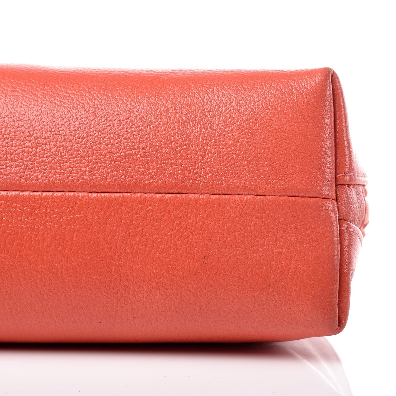 Chanel Goatskin Jacket Embossed Cosmetic Case Orange 8 of 10