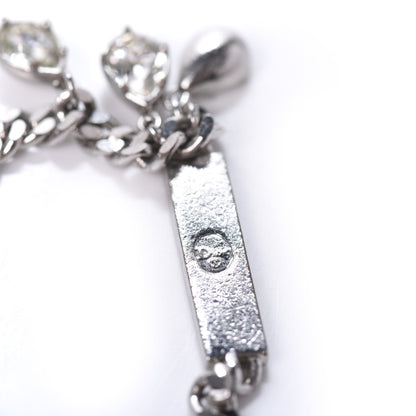 Christian Dior Metal Crystal Logo Bracelet Silver 6 of 6