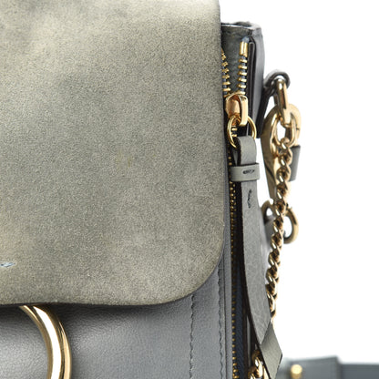 Chloe Suede Calfskin Small Faye Backpack Washed Blue 12 of 14