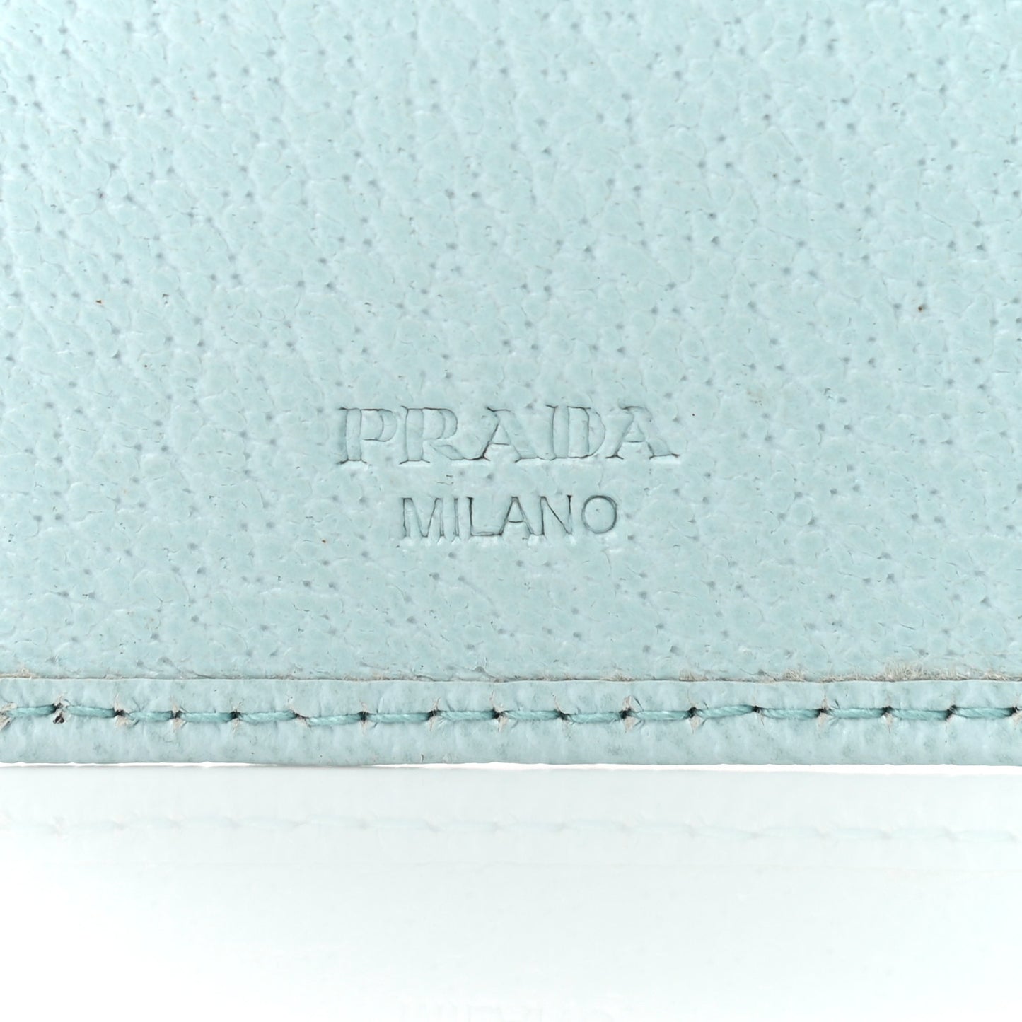 Goatskin Compact Zip Wallet Light Blue
