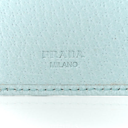 Prada Goatskin Compact Zip Wallet Light Blue 7 of 9