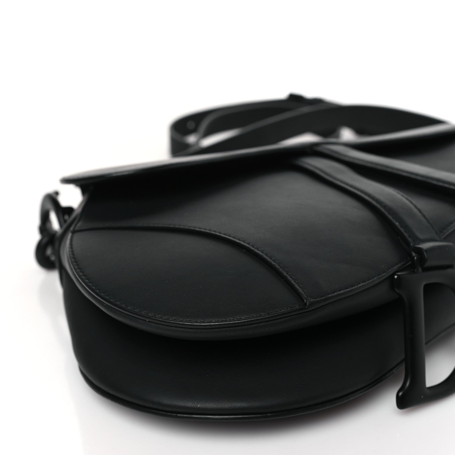 Christian Dior Ultra Matte Calfskin Saddle Bag With Strap Black 8 of 8