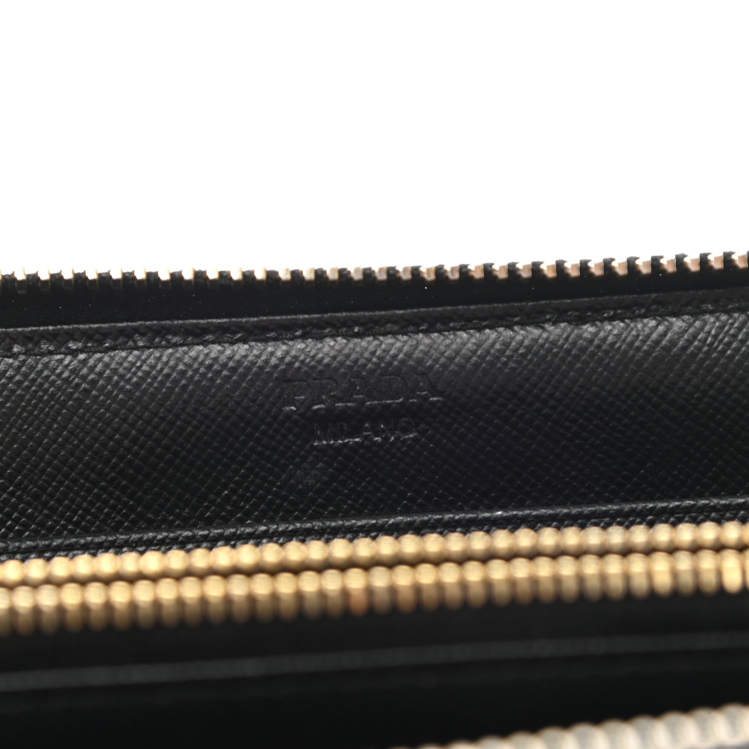 Prada Saffiano Metal Zip Around Wallet Black 6 of 10