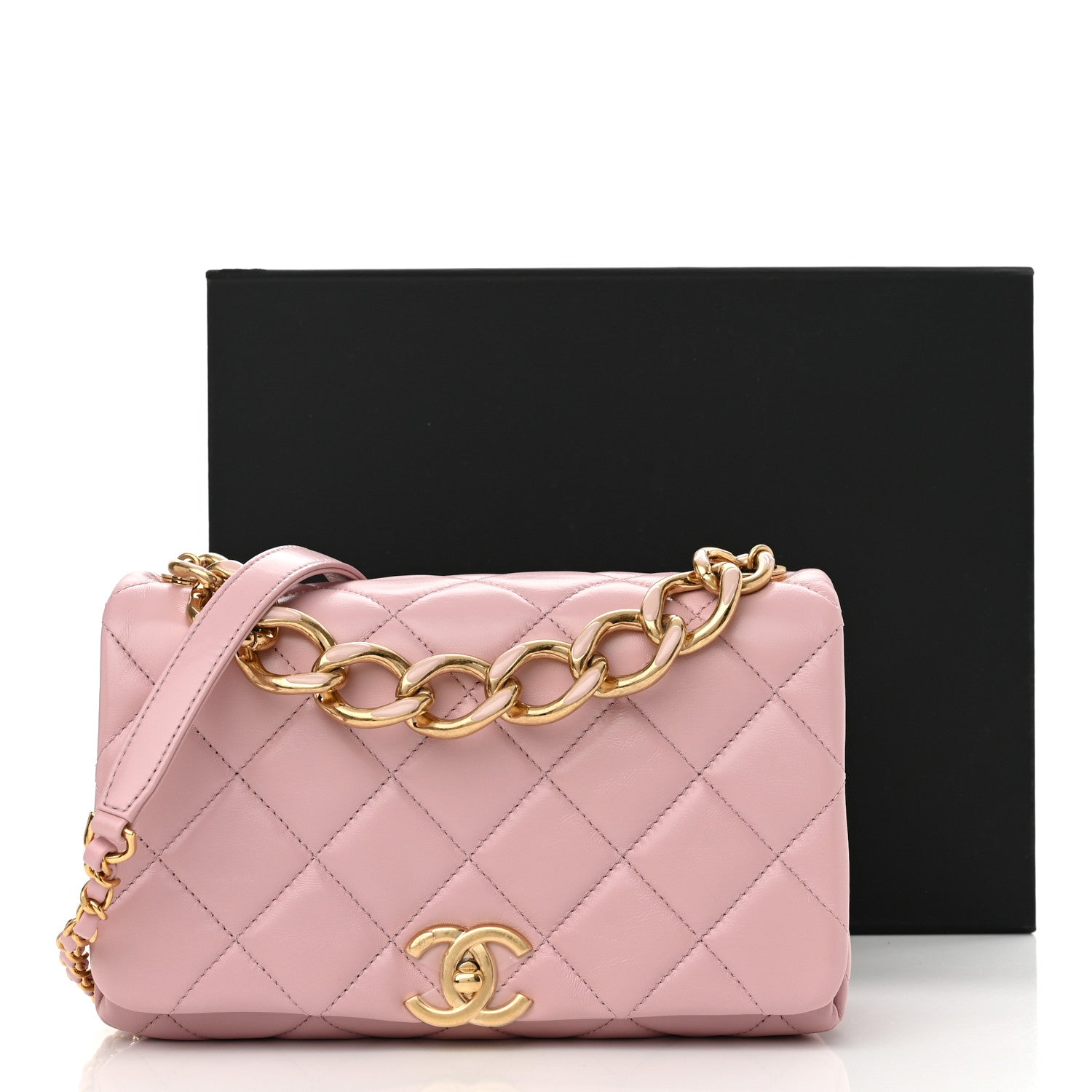 Chanel Lambskin Quilted Medium Color Match Flap Light Pink 11 of 11