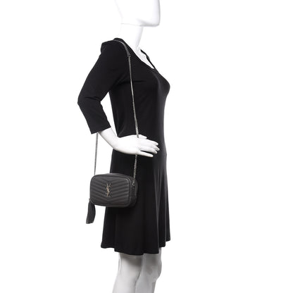 Saint Laurent Grain De Poudre Matelasse Monogram Mini Lou Camera Bag Asphalt 2 of 11