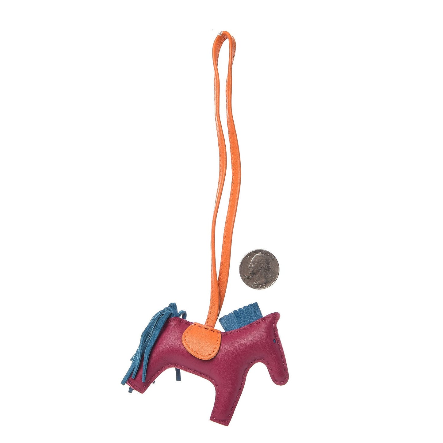 Milo Lambskin Grigri Rodeo Horse Bag Charm PM Tosca Bleu Izmir Orange