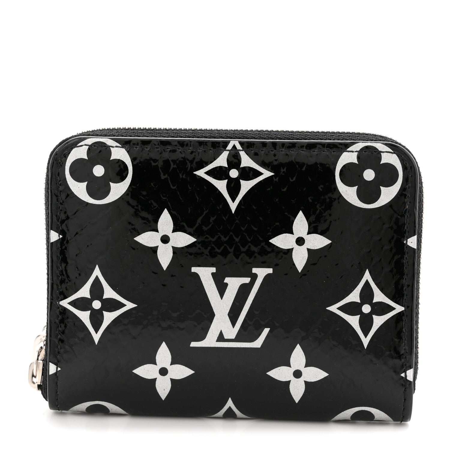 Louis Vuitton Snakeskin Monogram Zippy Padlock Coin Purse Black 1 of 7