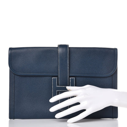 Hermes Epsom Jige PM Clutch Bleu 2 of 8
