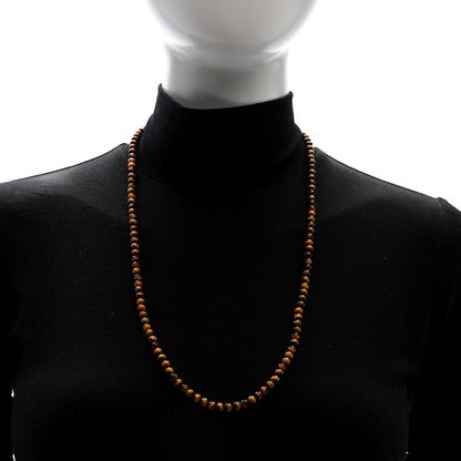 David Yurman Sterling Silver Tigers Eye 5mm Spiritual Beads Necklace 2 of 4