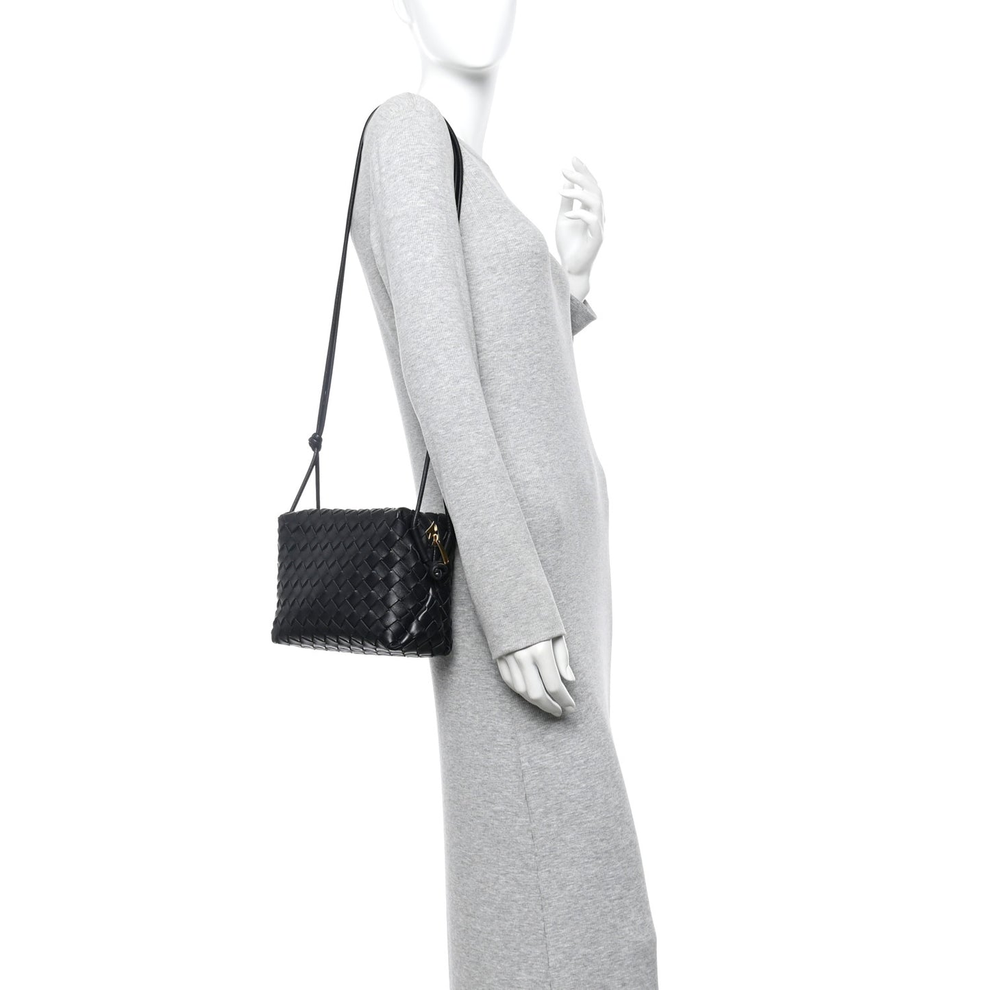 Nappa Intrecciato Small Loop Camera Bag Black