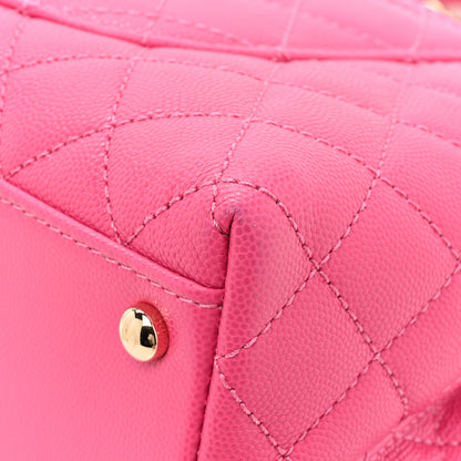 Chanel Caviar Quilted Small Coco Handle Flap Dark Pink 15 of 15