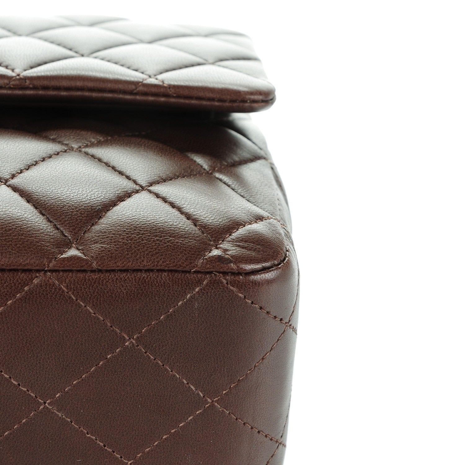 Chanel Lambskin Quilted Medium Double Flap Brown 8 of 12