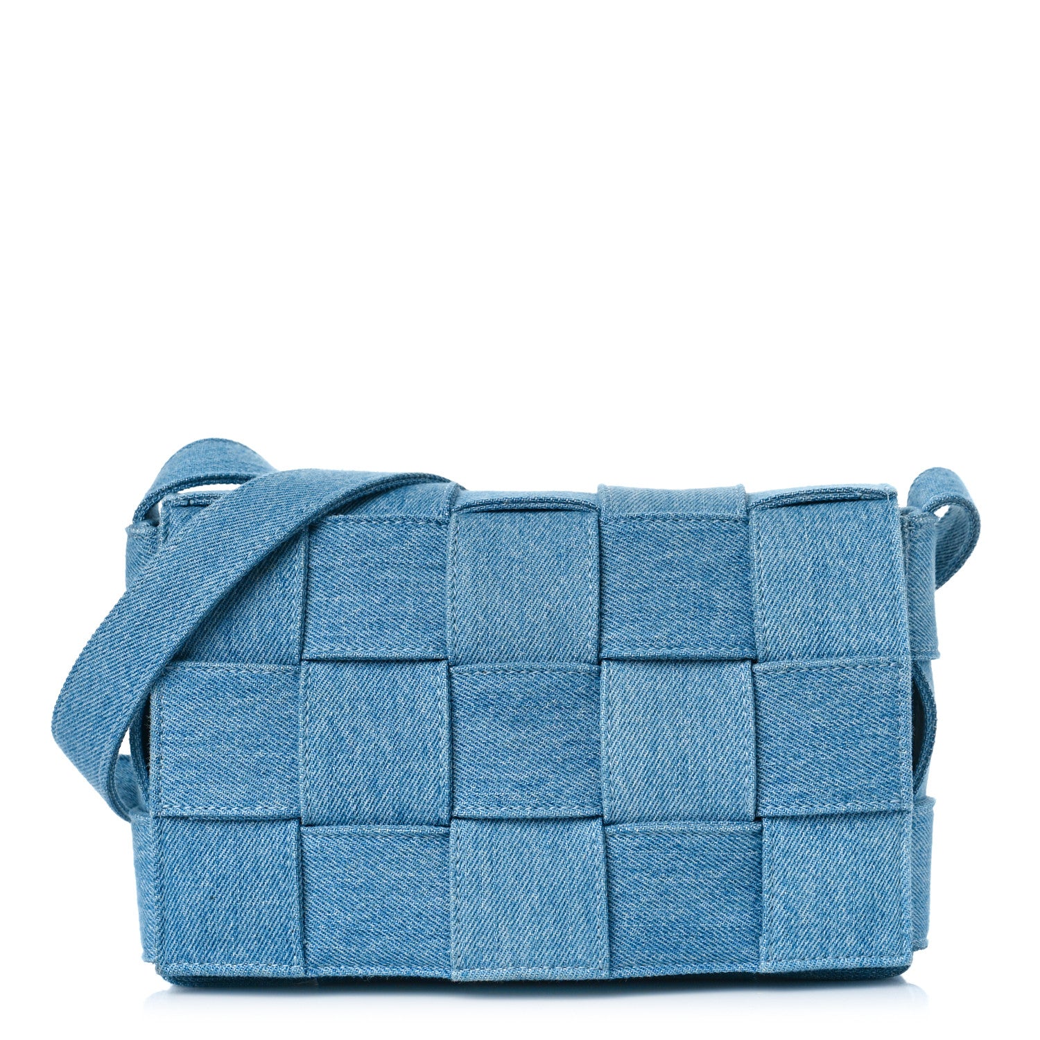 Bottega Veneta Denim Maxi Intrecciato Cassette Crossbody Bag Washed Indigo 1 of 8