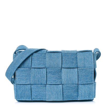 Bottega Veneta Denim Maxi Intrecciato Cassette Crossbody Bag Washed Indigo 1 of 8