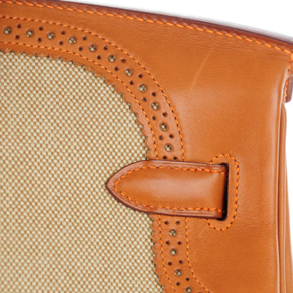 Hermes Barenia Toile Ghillies Birkin 35 Fauve 28 of 28