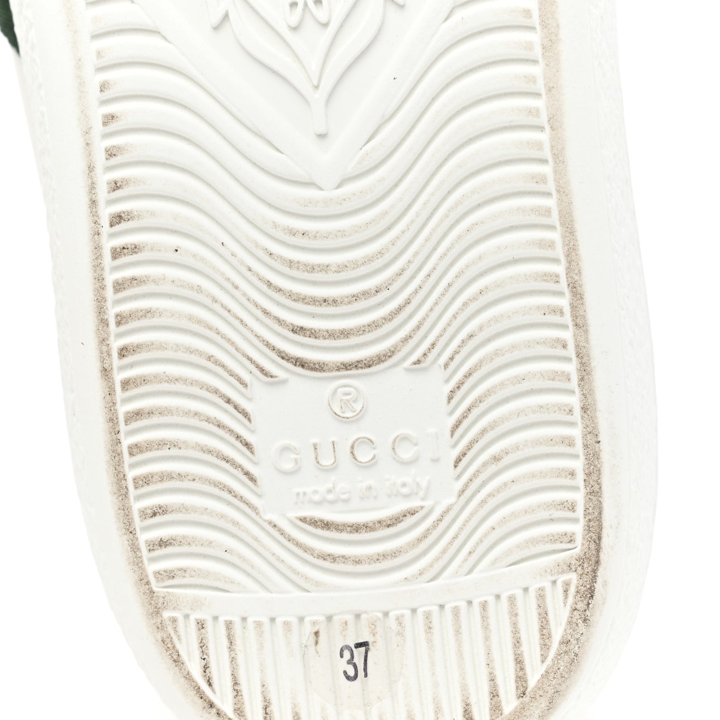 Calfskin Ayers Bee Embroidered Womens Ace Sneakers 37 White Green