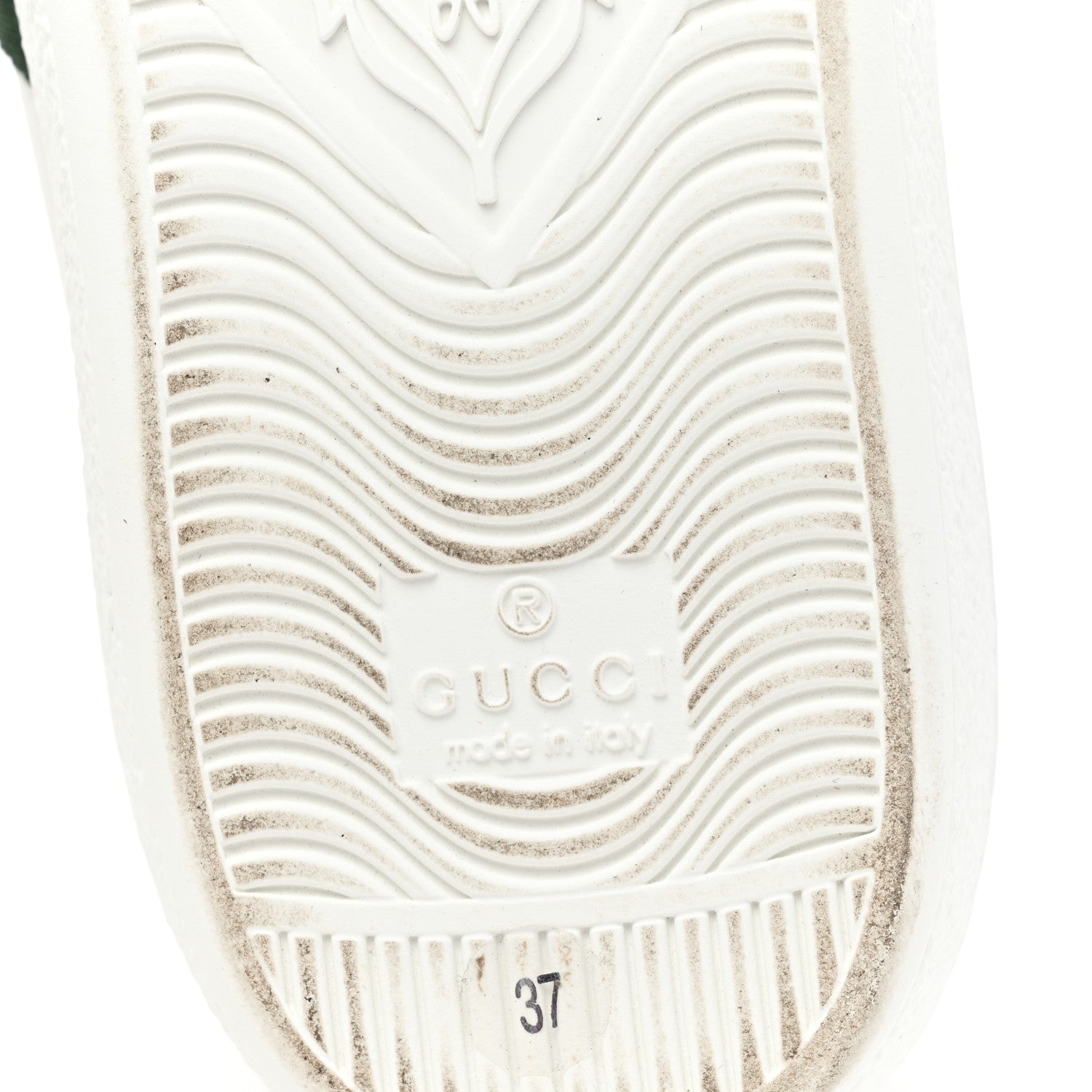 Gucci Calfskin Ayers Bee Embroidered Womens Ace Sneakers 37 White Green 7 of 10