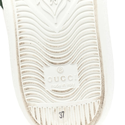 Gucci Calfskin Ayers Bee Embroidered Womens Ace Sneakers 37 White Green 7 of 10