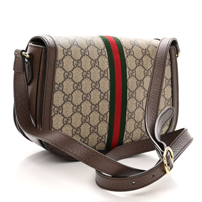 Gucci GG Supreme Monogram Web Small Ophidia Flap Messenger Bag Brown 3 of 9