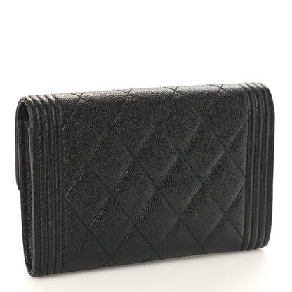 Chanel Caviar Quilted Medium Boy Flap Wallet Black 3 of 9