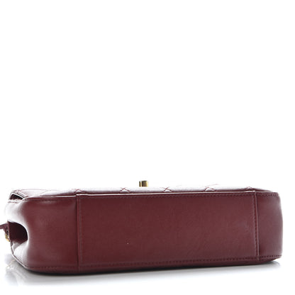 Chanel Lambskin Quilted Chain Infinity Top Handle Flap Burgundy 3 of 8