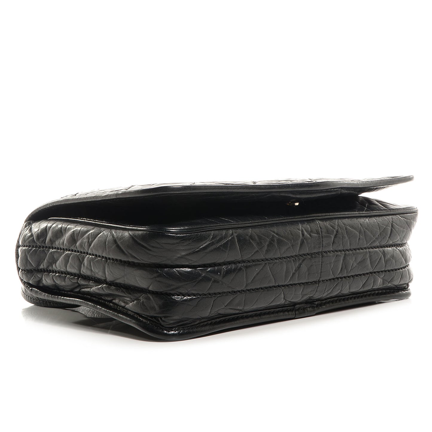 Aged Calfskin Vintage Ligne Messenger Flap Black