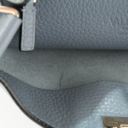 Valentino Garavani Pebbled Calfskin Small Rockstud Flip-Lock Messenger Bag Grey 7 of 8