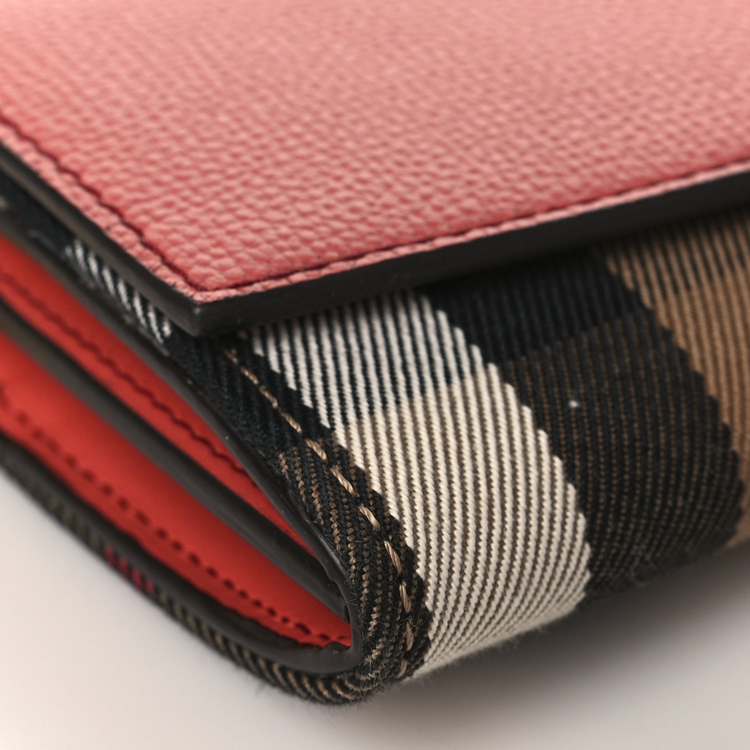 Burberry Grainy Calfskin House Check Henley Wallet On Chain Cinnamon Red 7 of 8