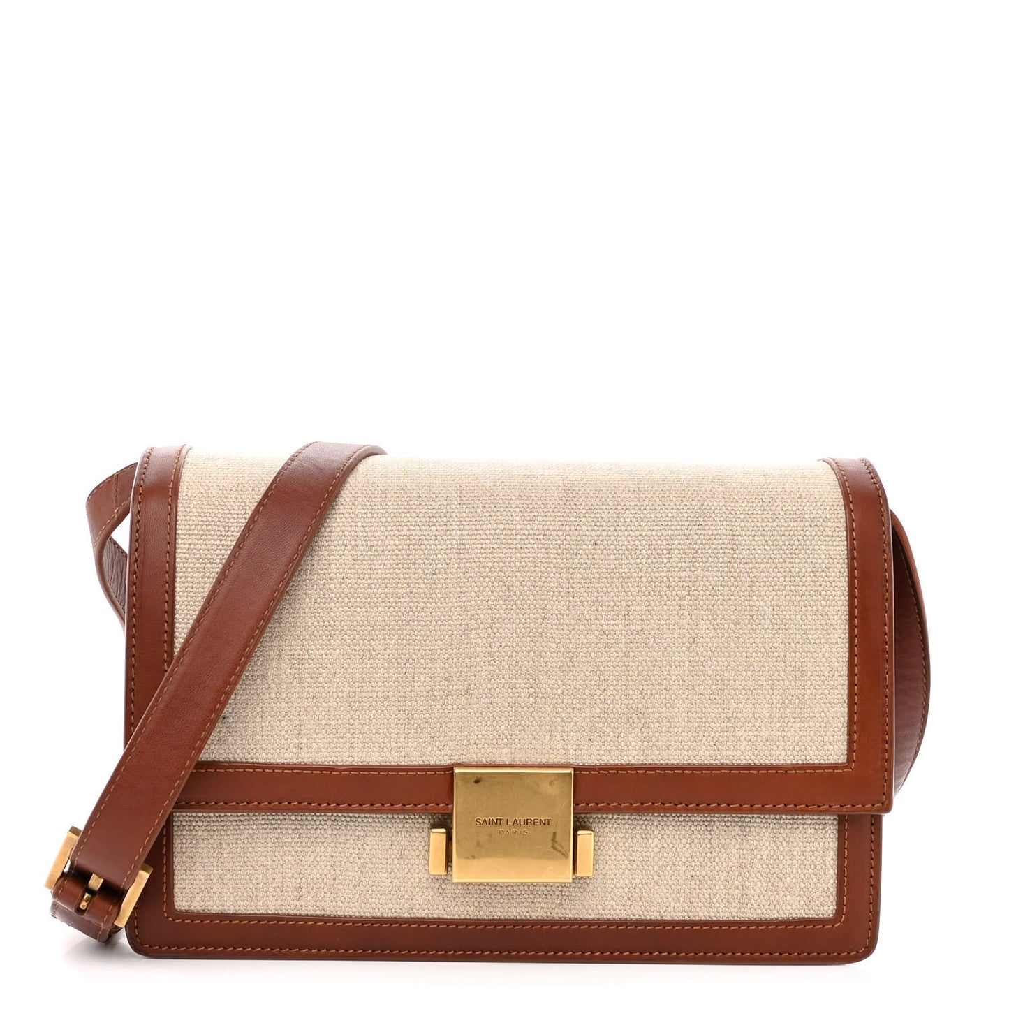 Linen Calfskin Medium Bellechasse Beige Cognac