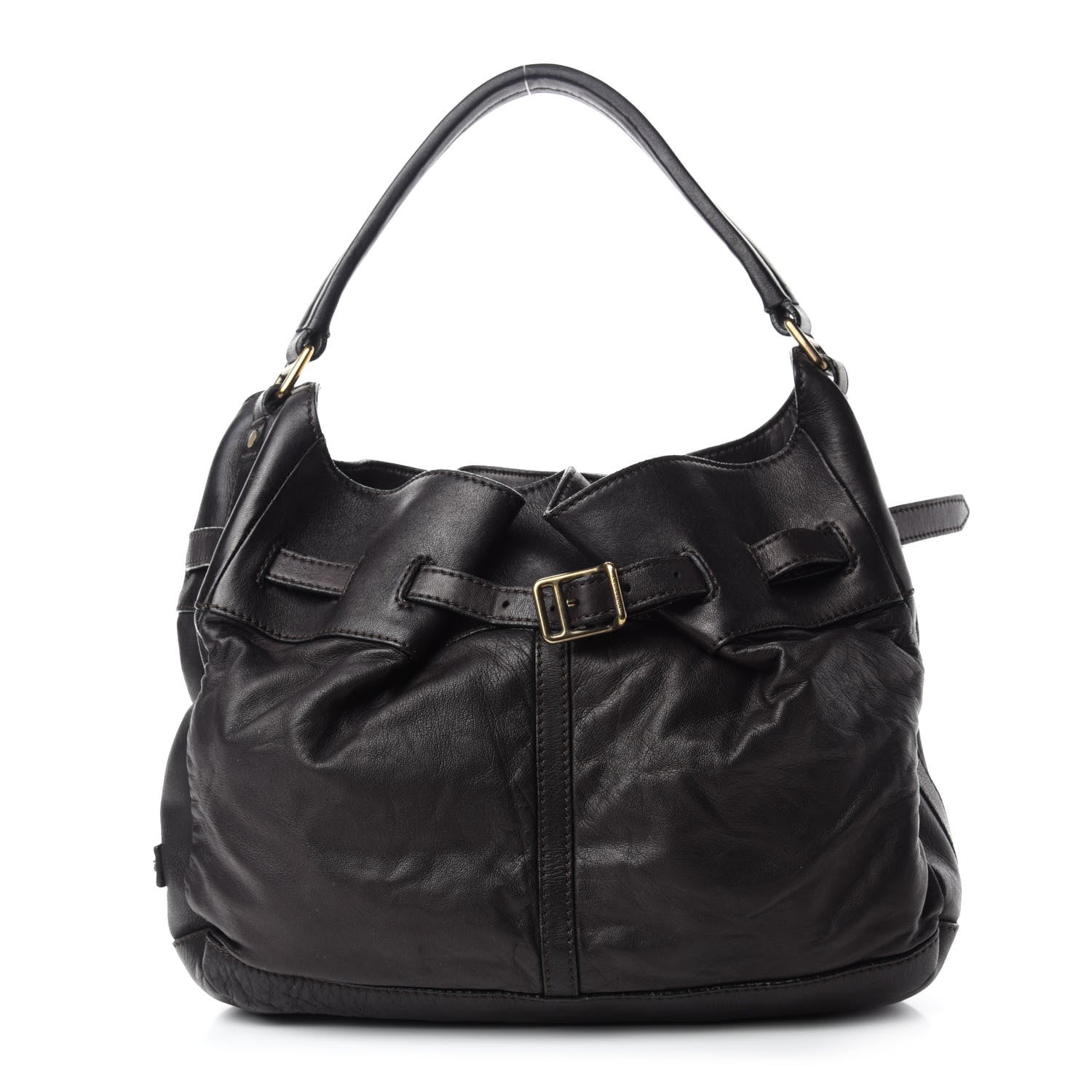Burberry Calfskin Medium Hobo Dark Chocolate 1 of 11