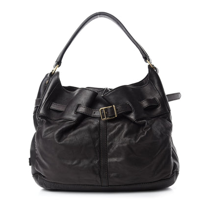 Burberry Calfskin Medium Hobo Dark Chocolate 1 of 11