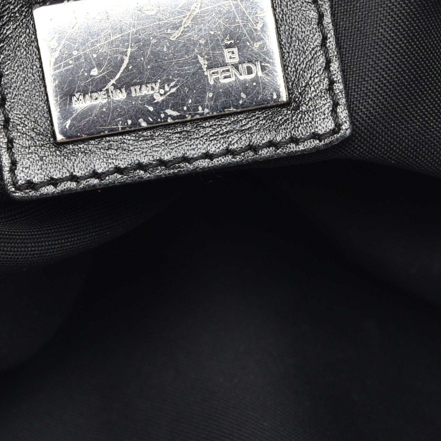 Fendi Zucchino Vitello Mama Baguette Black Moro 6 of 10