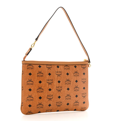 MCM Visetos Liz Shopper Tote Pouch Cognac 3 of 10