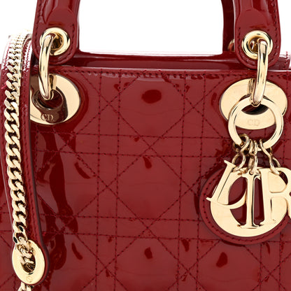 Christian Dior Patent Cannage Mini Lady Dior Red 8 of 10