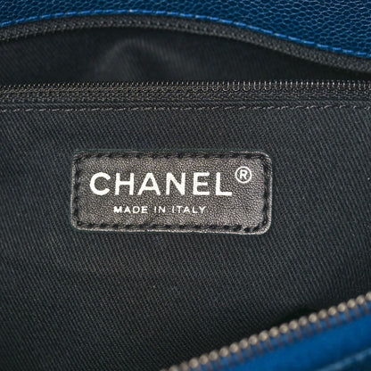 Chanel Iridescent Caviar Quilted Chic Shopping Tote Blue 6 of 9