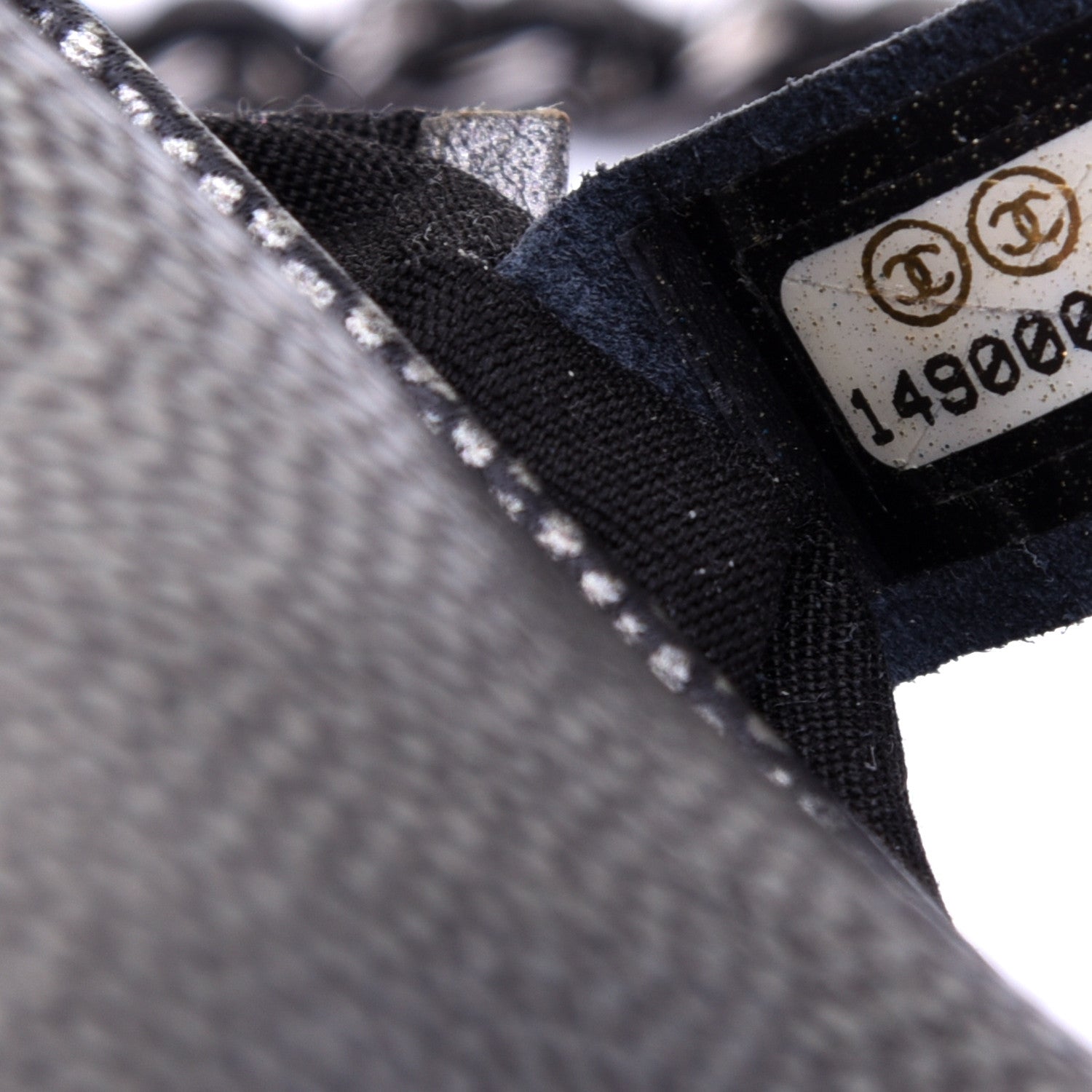 Chanel Metallic Caviar Half Moon Wallet On Chain WOC Dark Silver 9 of 12