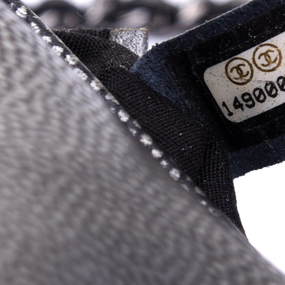 Chanel Metallic Caviar Half Moon Wallet On Chain WOC Dark Silver 9 of 12
