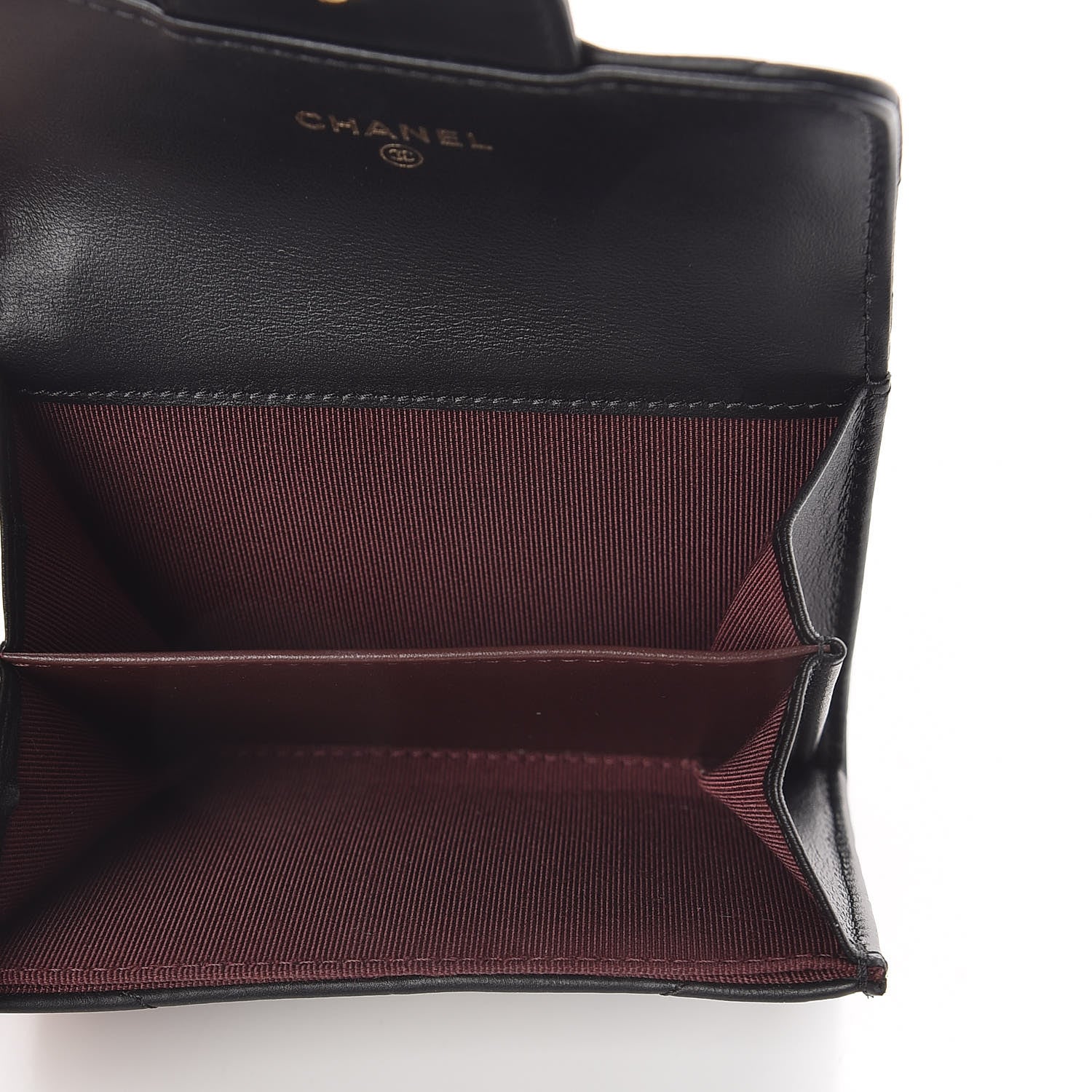 Chanel Crumpled Calfskin Chevron Quilted Reissue Card Holder Black 5 of 9