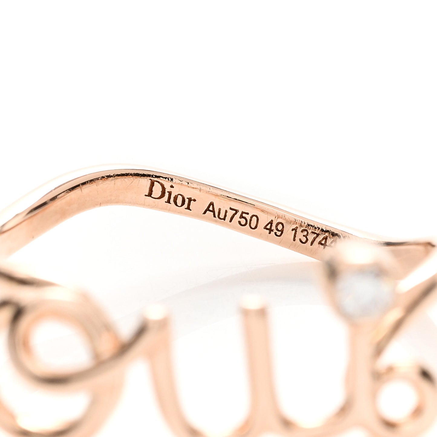 18K Rose Gold Diamond Oui Ring 49 4.75