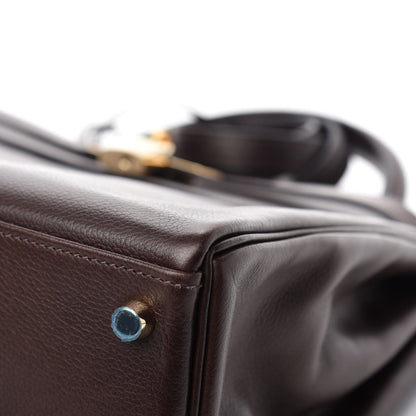 Hermes Evergrain Kelly Retourne 32 Chocolate 9 of 16