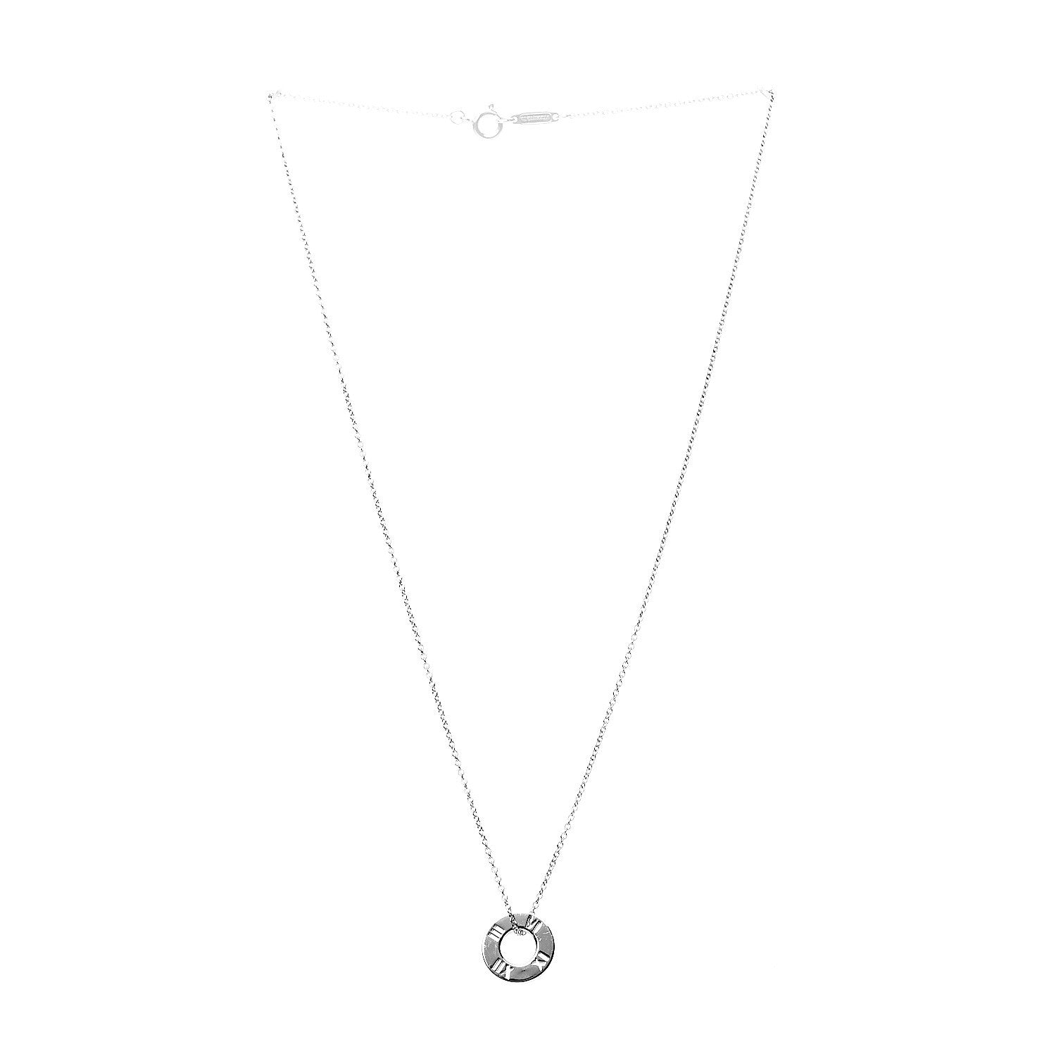 Tiffany Sterling Silver Atlas Pendant Necklace 2 of 7