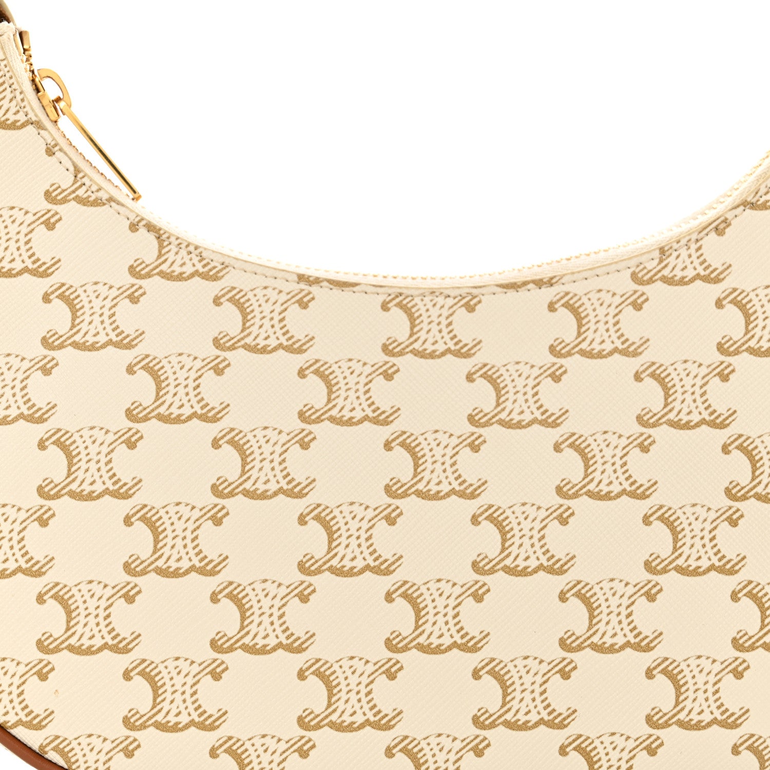 Celine Canvas Calfskin Ava Triomphe Shoulder Bag White 8 of 10