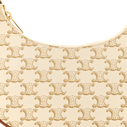 Celine Canvas Calfskin Ava Triomphe Shoulder Bag White 8 of 10