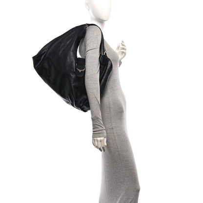 Gucci Calfskin Large Soft Stirrup Shoulder Bag Black 2 of 10