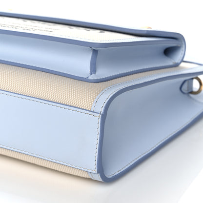 Burberry Canvas Smooth Calfskin Two Tone Mini Pocket Bag Natural Pale Blue 13 of 15