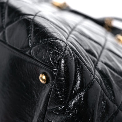 Chanel Glazed Calfskin Castle Rock Bowling Bag Black 8 of 19