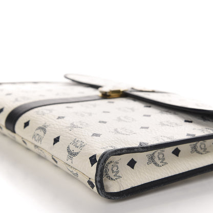 MCM Visetos Pouch White Black 7 of 13