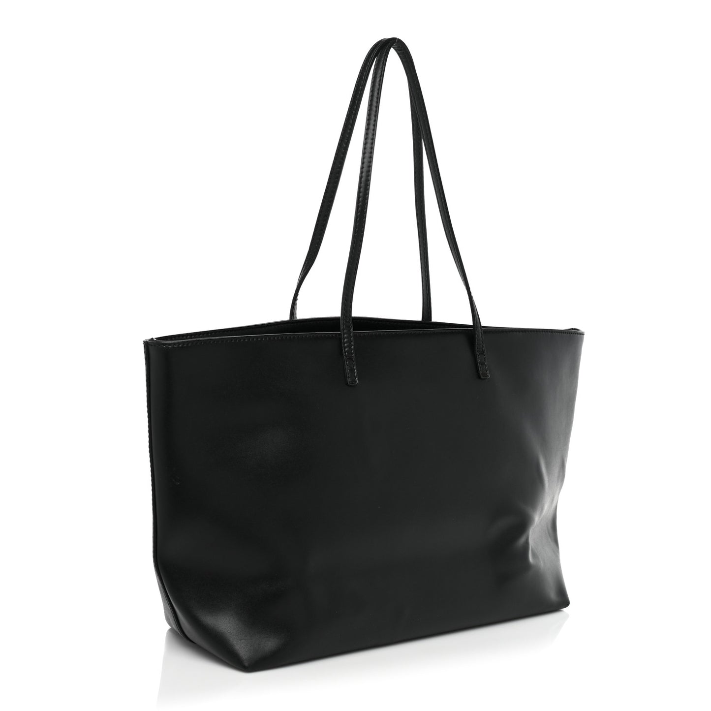 Vitello Liberty Lucido Metal Monster Eyes Medium Roll Tote Black